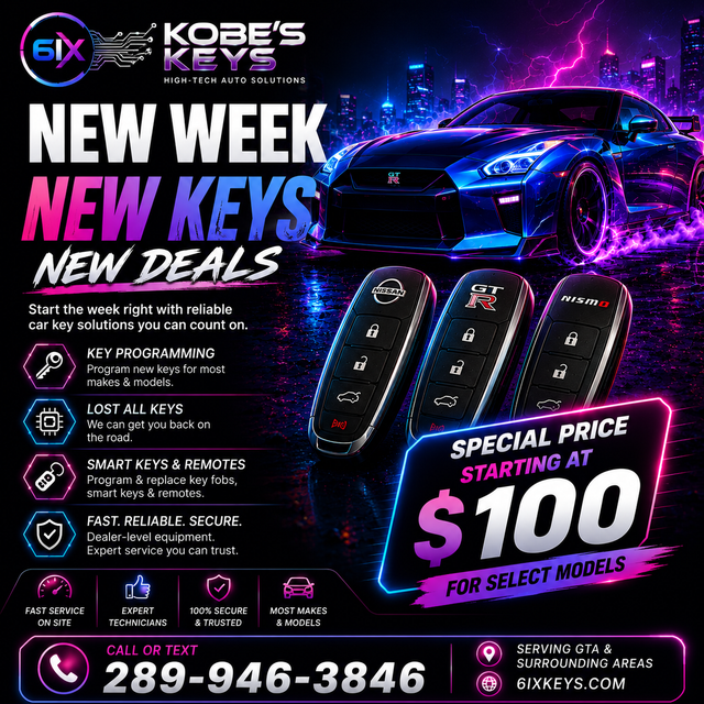 New Car Keys & Remotes - Push to Start Keys $120