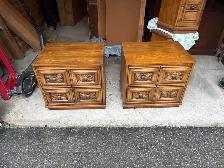 Free delivery used 2 Vintage Oak Wood End Table