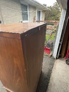 Free delivery used Vintage Armoire with Carved Floral Details - Photo 9