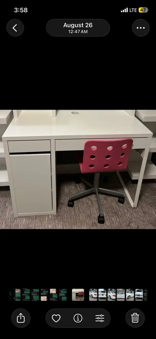 White IKEA Desk