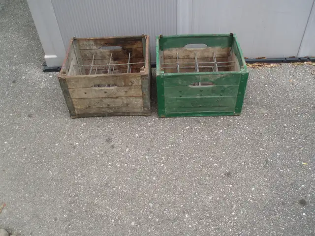 2  VINTAGE MILK CRATES - 1950'S / 60'S