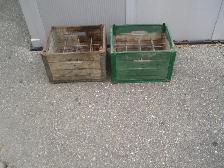 2  VINTAGE MILK CRATES - 1950'S / 60'S