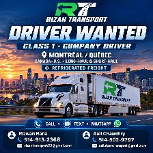 Class 1 Driver Wanted | Canada–U.S. | Rizan Transport