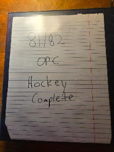 1981/82 OPC Hockey Set