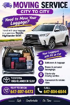 ride available for moving from city to other city or province