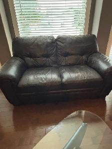 Leather loveseat
