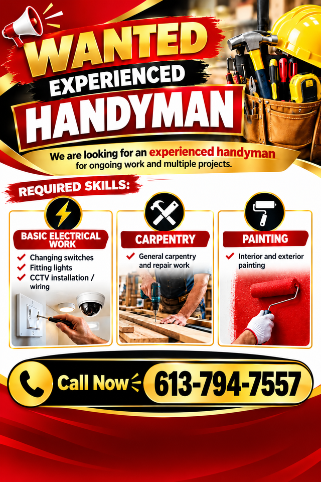 EARN IN CASH- WANTED HANDYMAN