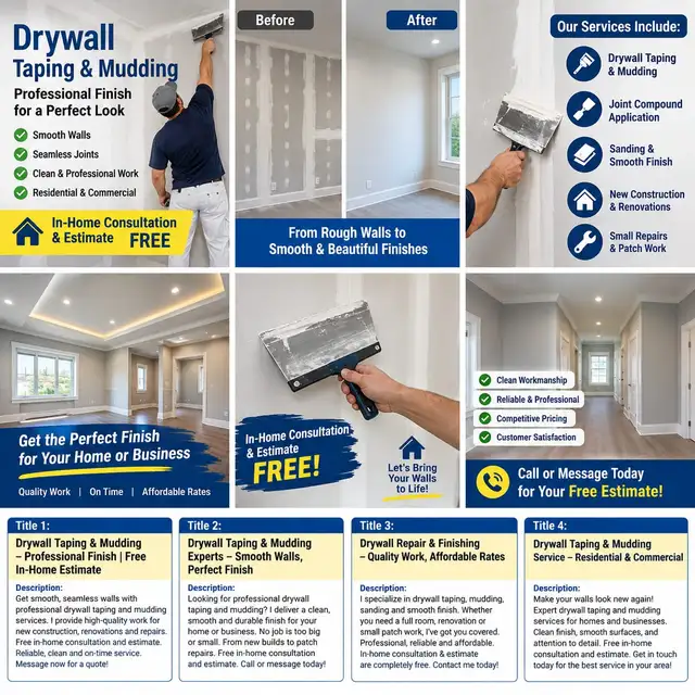 Drywall Repair & Finishing – Smooth Walls, Perfect Finish