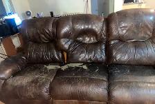 Brown Leather Reclining Couch