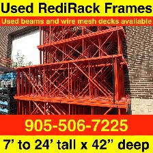 Large selection of used redirack uprights 7' tall up to 26' tall