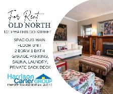 Gorgeous  One of a kind! 2 Bdrm  Main floor Unit   OLD NORTH