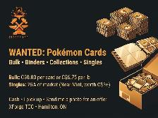 WANTED: Pokémon card collections & bulk. Cash, I pick up