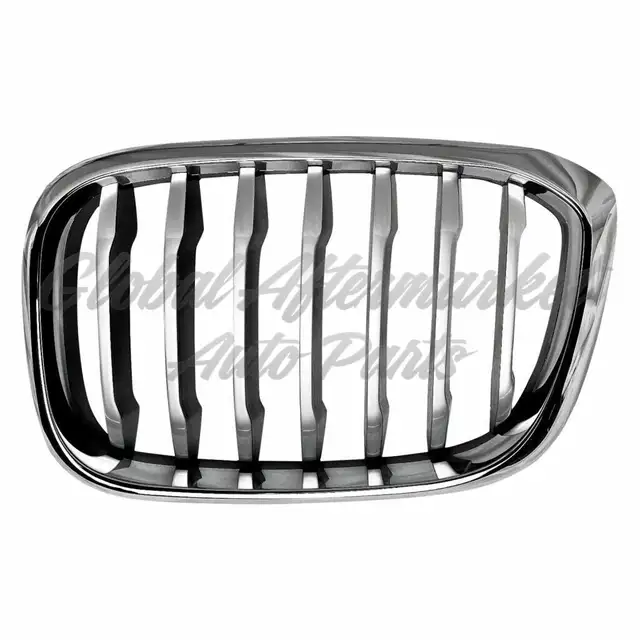 Bmw X4 2019-2021 Grille Left Chrome Frame W/Black Slats/Silver