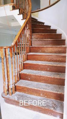Interior Stairs work .treads , Risers,Iron Spindles, Railing - Photo 9