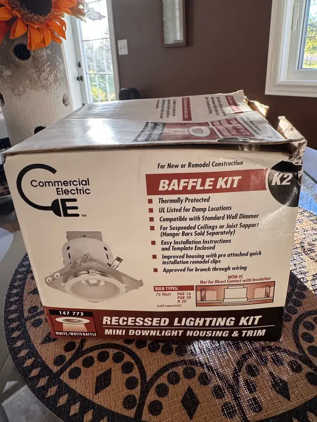 Commercial Electric Recessed Lighting Kit – New, Unused –