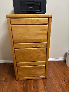 oak 3 drawer file cabinet