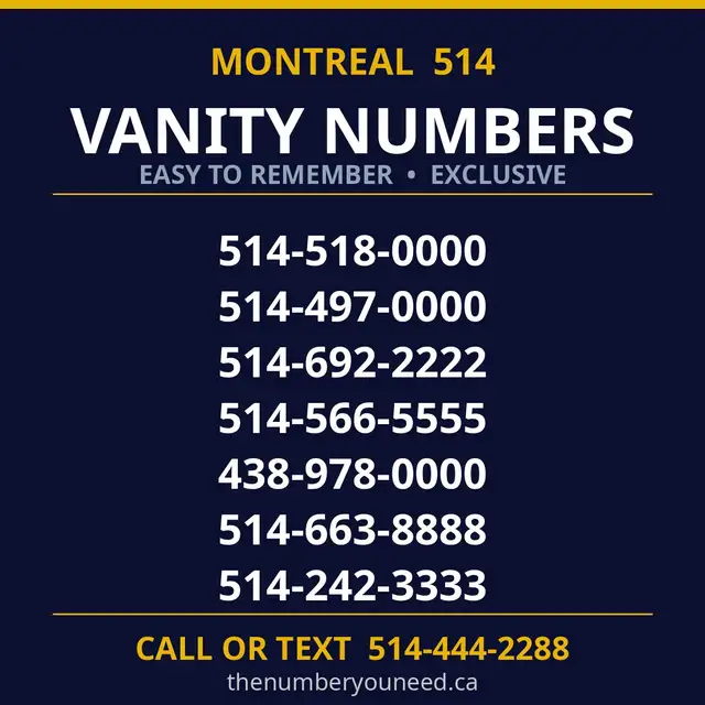 easy to remember 514 montreal exclusive phone numbers for sale