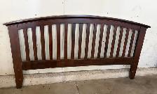 Queen size wooden footboard and steel bed frame