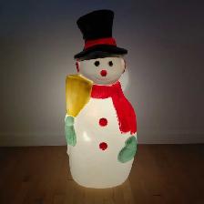 Grand bonhomme de neige illuminé vintage en plastique blow mold