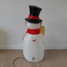 Grand bonhomme de neige illuminé vintage en plastique blow mold - Photo 3