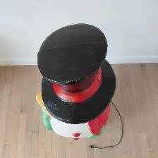 Grand bonhomme de neige illuminé vintage en plastique blow mold - Photo 4