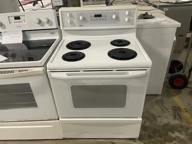 Cuisinière blanche ronds serpentins Kenmore