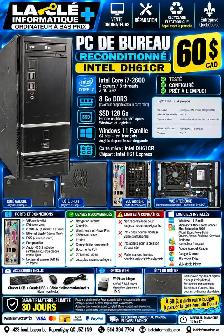 ️ PC DE BUREAU Intel DH61CR • Intel Core i7-2600 • 8 Go DDR3 •