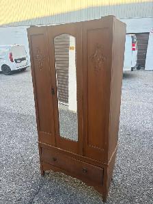 Free delivery antique Vintage Wooden Armoire with Mirror - Photo 3