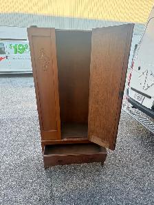 Free delivery antique Vintage Wooden Armoire with Mirror - Photo 4
