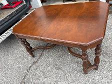 Free delivery used Vintage Walnut Dining Table - Photo 2