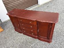 Free delivery used Traditional Wood Buffet Sideboard or dresser - Photo 7