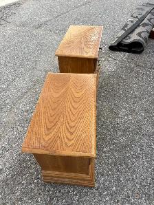 Free delivery used Set of Two Oak Nightstands - Photo 4