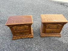 Free delivery used Set of Two Oak Nightstands - Photo 5