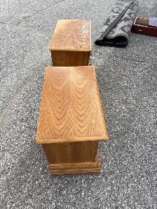 Free delivery used Set of Two Oak Nightstands - Photo 6