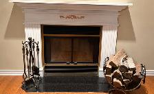 ENSEMBLE D'ACCESSOIRES POUR FOYER   PORTE-BÛCHES -  ÉTAT A1