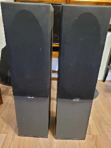 pair of Polk Audio floor standing speakers