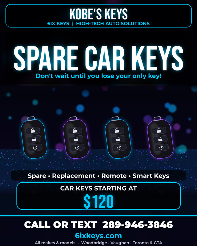 Spare Car Keys - Don't Wait Until You Lose Yours | $120