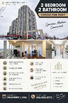 2 Bedroom 2 Bathroom Condo for Rent