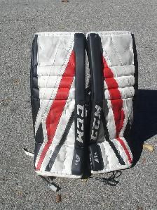 HOCKEY GOALIE PADS CCM BY LEFEVRE E3.9 31 1 SIZE $125.00 FIRM!