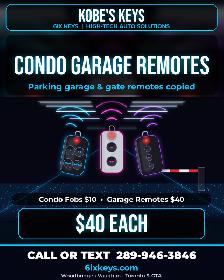 Condo Garage Remote Copies - $40 Each