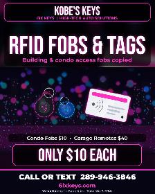 RFID Fobs & Tags Copied - Condo & Building Access $10
