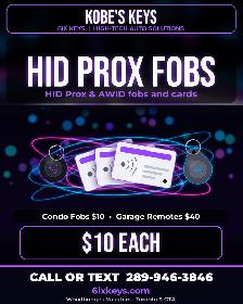 HID Prox & AWID Fob / Card Copies - $10