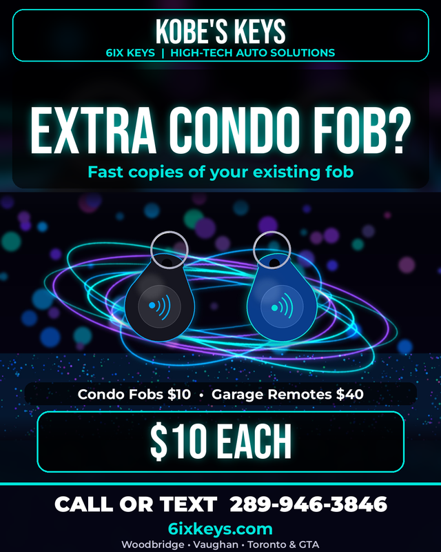 Extra Condo Fob? Fast Copies $10 - Kobe Keys