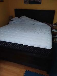 Newer king sized bed with mattress, box spring, and back board. - Photo 2