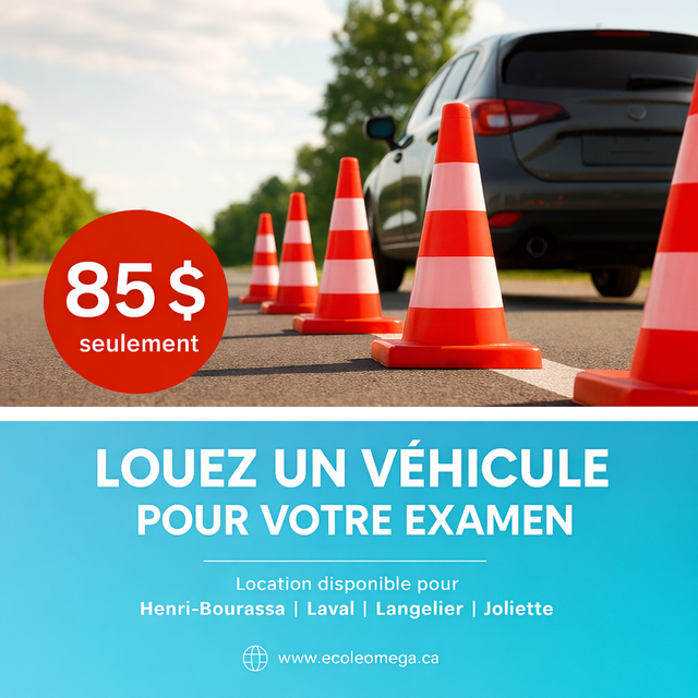 Location d’auto pour l’examen pratique de la SAAQ