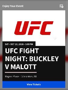UFC Fight Night: Buckley vs Malott Tickets