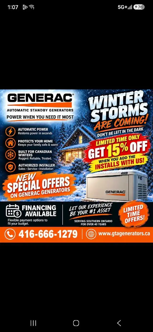 generac generator  special