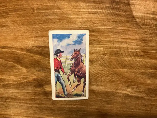 1961 Barratt "THE WILD WEST" THE HORSE Tobacco Card # 16 !
