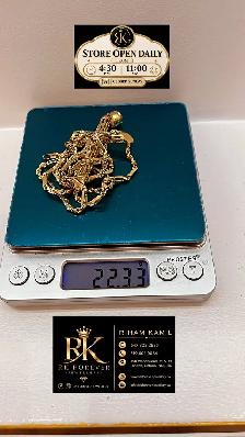 10K  yellow Gold Chain & Cross # R 64 - Photo 5
