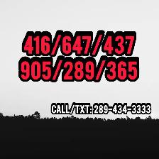 416/647/437/905/289/365 Phone Number Memorable Vip Phone Numbers